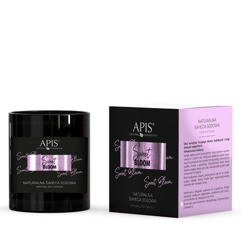 Lumanare naturala din soia Sweet Bloom, Aromaterapie si Masaj, 220 g