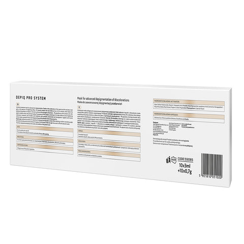 Masca pentru depigmentarea avansata a decolorarilor Depiq Pro System, 10x3 ml+10x0,7 g