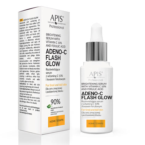 Ser iluminator Adeno-C Flash Glow cu vitamina C si acid ferulic, 30 ml