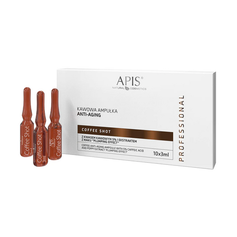 Kit complet Coffee Shot by Apis cu acid cafeic si boabe de cafea