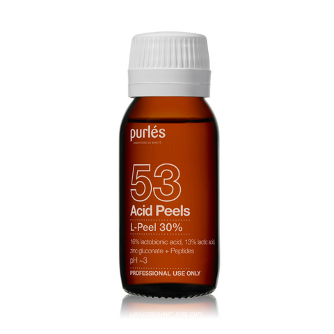 Purles 53 L-Peel 30% cu pH~3 (Lactobionic 16%, Lactic 11%, Gluconat de Zn 3%, Peptide), 50 ml