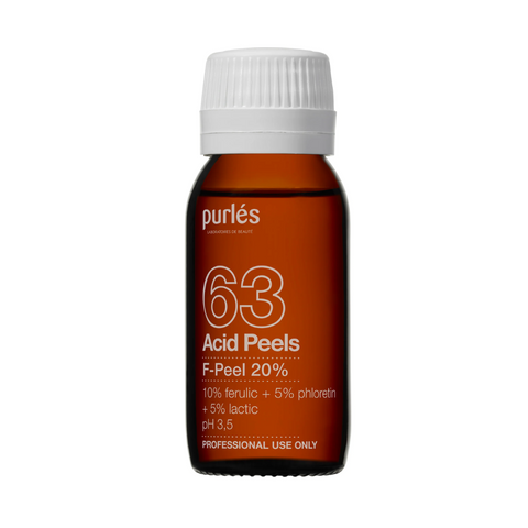 Purles 63 F-Peel 20% cu pH 3.5 (Ferulic 10%, Phloretin 5%, Lactic 5%), 60 ml