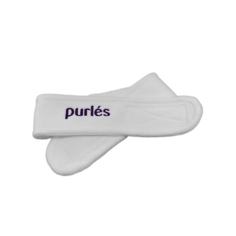 Bentita alba cu logo PURLES