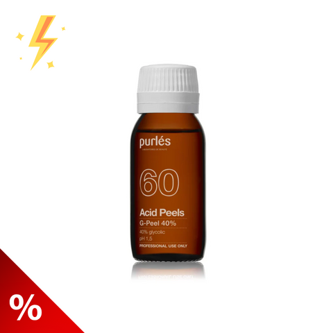 Purles 60 G-Peel 40% cu pH<1.5 (Glicolic 40%), 100 ml (lichidare)