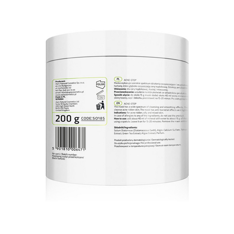 Masca alginata calmanta Acne Stop pentru ten gras, 200 g