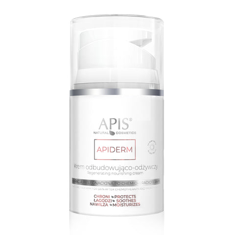 Crema de zi Apiderm reparatoare si hranitoare dupa chimioterapie si radioterapie cu SPF 10, 50 ml