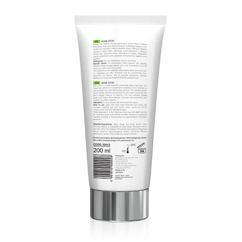 Masca crema Acne Stop cu namol din Marea Moarta si ceai verde, 200 ml