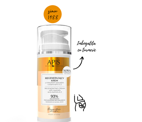 Crema regeneranta Wealth of Honey cu laptisor de matca, miere, vitamina A si E, 100 ml