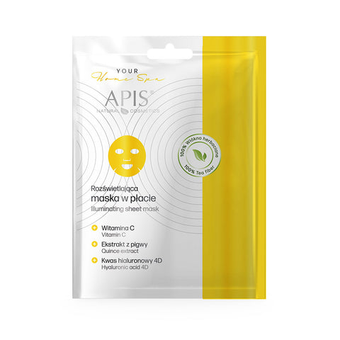 Masca Servetel natural iluminatoare cu Vitamina C si extract de gutuie, Monodoza