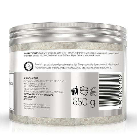 Sare de baie Inspiration cu minerale din Marea Moarta si nuca de cocos, 650 g