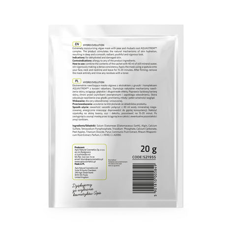 Masca alginata intens hidratanta Hydro Evolution cu pere si extract de rubarba, Monodoza, 20 g