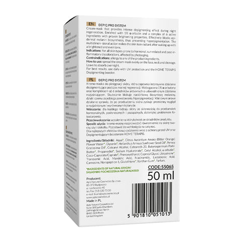Masca-crema de noapte depigmentanta cu 1% arbutina Depiq Pro System, 50 ml