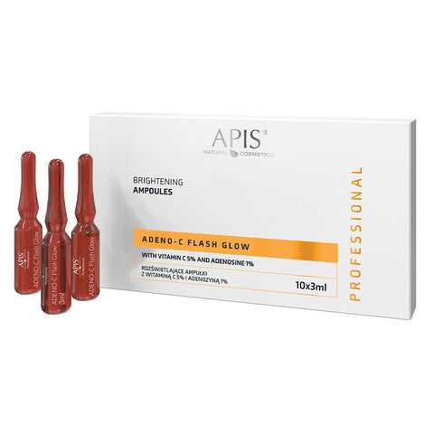 Fiole iluminatoare Adeno-C Flash Glow cu vitamina C si adenozina, 10 x 3 ml