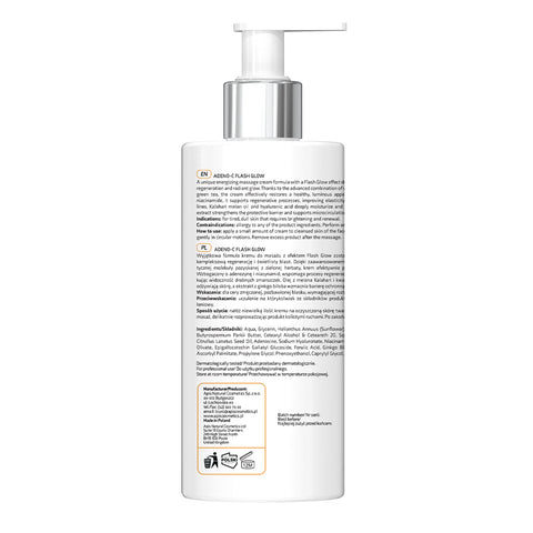 Crema pentru masaj facial energizanta Adeno-C Flash Glow cu vitamina C si acid ferulic, 300 ml