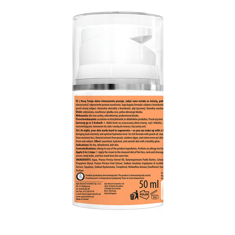 Crema de noapte hranitoare Peachy Skin cu extract de piersica, 50 ml