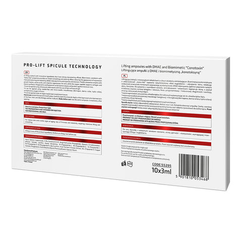 Fiole sterile concentrate pentru lifting Pro-Lift Spicule Technology cu DMAE si conotoxina biomimetica, 10x3 ml