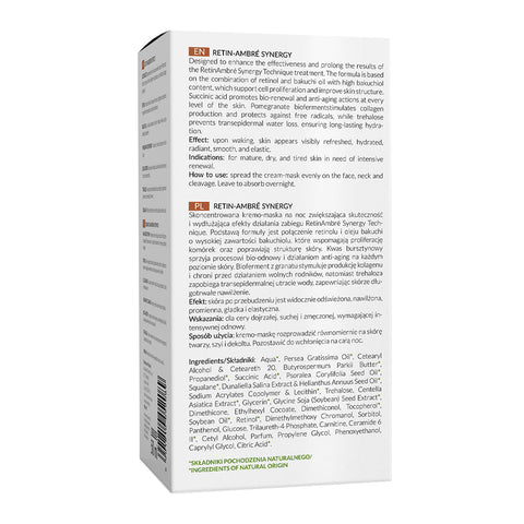 Masca crema de noapte Retin-Ambre Synergy cu retinol si acid succinic, 50 ml