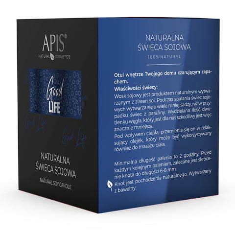 Lumanare naturala din soia Good Life, Aromaterapie si Masaj, 220 g