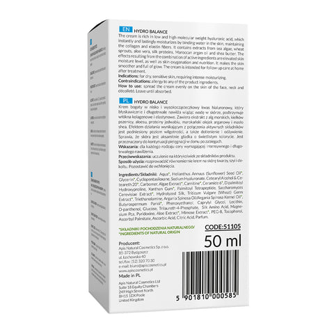 Crema intensiv hidratanta Hydro Balance cu alge marine si oxigen, 50 ml