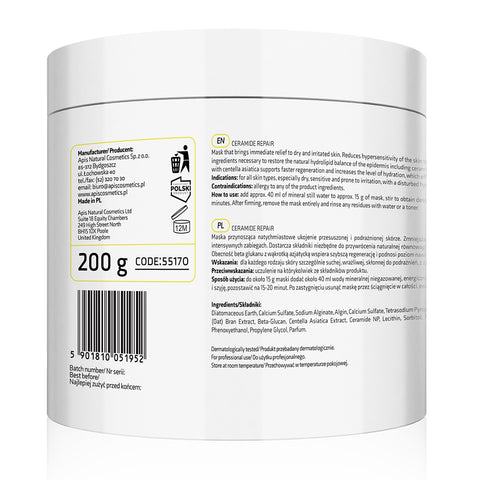 Masca alginata calmanta Ceramide Repair cu ceramide si beta glucan, 200 g