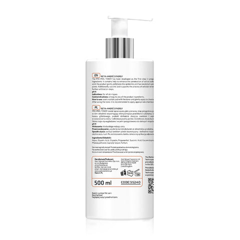 Lotiune tonica Pre-Peel Retin-Ambre Synergy cu acid glicolic, 500 ml