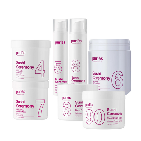 Kit complet Sushi Ceremony by Purles cu extract de orez pentru ten matur