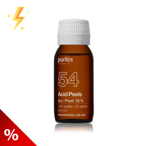 Purles 54 Az-Peel 16% cu pH<3.5 (Azelaic 14%, Salicilic 2%), 50 ml (lichidare)