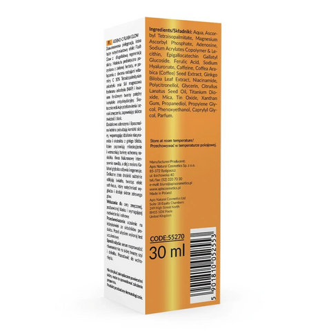 Ser iluminator Adeno-C Flash Glow cu vitamina C si acid ferulic, 30 ml