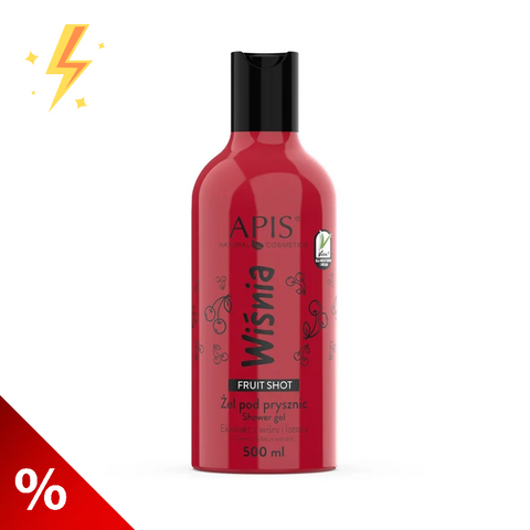 Gel de dus Fruit Shot cu cirese, 500 ml (lichidare)