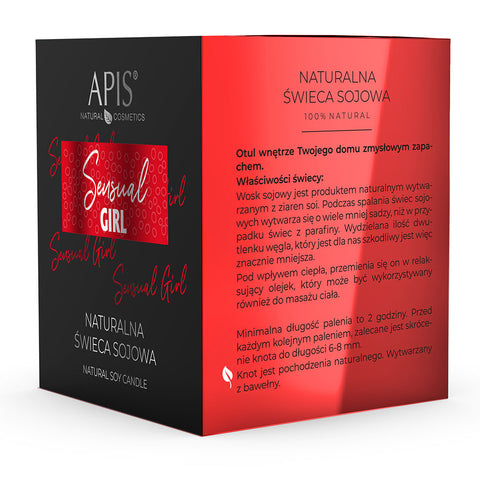 Lumanare naturala din soia Sensual Girl, Aromaterapie si Masaj, 220 g