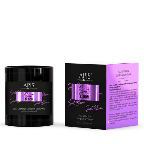 Lumanare naturala din soia Sweet Bloom, Aromaterapie si Masaj, 220 g