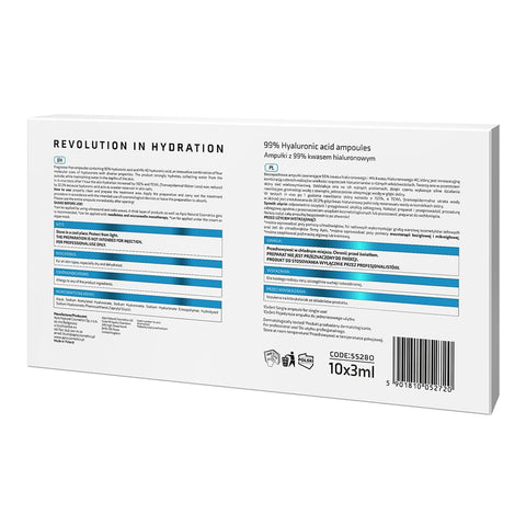 Fiole sterile concentrate cu 99% acid hialuronic, 10 x 3 ml