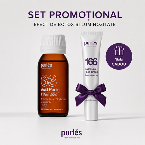Set promotional Purles 63 Acid F-Peel + Purles 166 Crema pentru luminozitate si efect de botox
