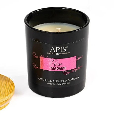 Lumanare naturala din soia Rose Madame pentru Aromaterapie si Masaj, 150 g