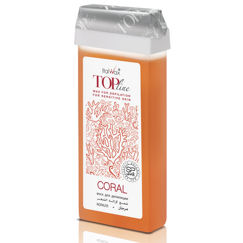 Ceara de epilat sintetica liposolubila cartus Italwax TopLine Coral, 100 ml