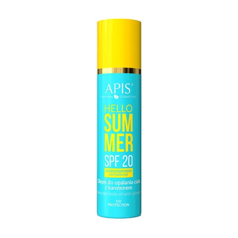 Ulei de corp pentru bronzare si protectie solara Hello Summer cu caroten si SPF 20, 150 ml